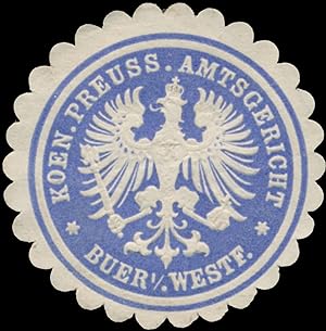 Bild des Verkufers fr Siegelmarke K.Pr. Amtsgericht Buer in Westfalen zum Verkauf von Veikkos