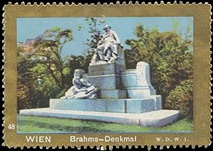 Bild des Verkufers fr Reklamemarke Brahms-Denkmal zum Verkauf von Veikkos