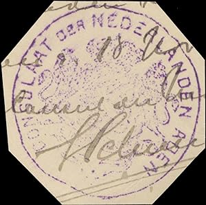 Bild des Verkufers fr Siegelmarke Konsulat der Nederlanden zum Verkauf von Veikkos
