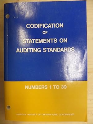 Imagen del vendedor de Codification of Statements on Auditing Standards Numbers 1 to 39 a la venta por Archives Books inc.