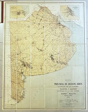 Seller image for Mapa de la Provincia de buenos Aires recopilado por los Ingenieros Silveryra y Duclout propiedad de la casa editora de Ernst Nolte Buenos Aires 1890 (Backed canvas map) for sale by Chaco 4ever Books
