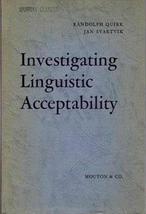 Seller image for INVESTIGATING LINGUISTIC ACCEPTABILITY for sale by By The Way Books