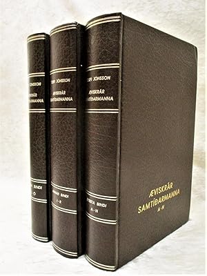 3 Volume Set ICELAND BIOGRAPHIES & GENEALOGIES of 20th Century ICELANDERS in ICELANDIC
