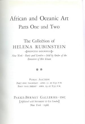 (Auction Catalogue) Parke-Bernet Galleries, April 21 and April 29, 1966 (parts 1 and 2), THE HELE...