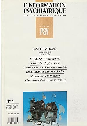 Bild des Verkufers fr L'Information Psychiatrique - Revue mensuelle des Psychiatres des Hpitaux - N 1 - Volume 68 - Janvier 1992 - Exstitutions. zum Verkauf von PRISCA