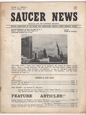 Bild des Verkufers fr Saucer News 56 (Volume 11, Number 2, June 1964; combined with The Saucerian Bulletin) zum Verkauf von Philip Smith, Bookseller