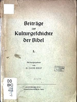 Bild des Verkufers fr Beitrge zur Kulturgeschichte der Bibel, 1. zum Verkauf von books4less (Versandantiquariat Petra Gros GmbH & Co. KG)
