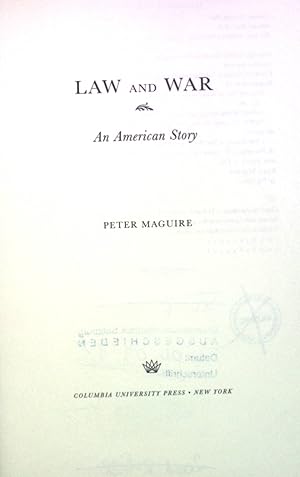 Immagine del venditore per Law & War - An American Story. venduto da books4less (Versandantiquariat Petra Gros GmbH & Co. KG)