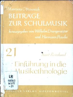 Imagen del vendedor de Einfhrung in die Musikethnologie Martens-Mnnich: Beitrge zur Schulmusik, 21.Heft a la venta por books4less (Versandantiquariat Petra Gros GmbH & Co. KG)