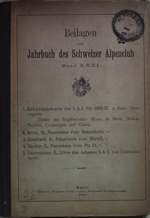 Beilagen zum Jahrbuch des Schweizer Alpenclub: BAND XXXI - Courvoisier, Emile: Les Cabanes du Clu...