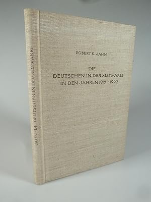 Bild des Verkufers fr Die Deutschen in der Slowakei in den Jahren 1918-1929. zum Verkauf von Antiquariat Dorner