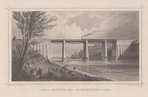 Orig. Stahlstich: Isar-Brücke bei Großhessellohe. Gest. v. J. Riegel; Gez. v. C. A. Lebsche.