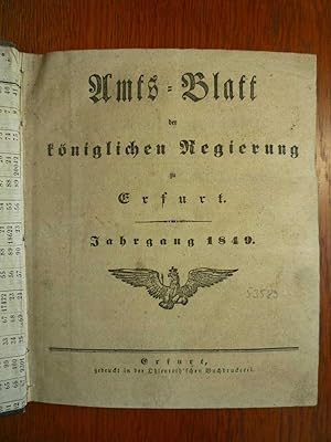 Amtsblatt der königlichen Regierung zu Erfurt - Jahrgang 1849 - Jahrgang bestehend aus 57 gebunde...