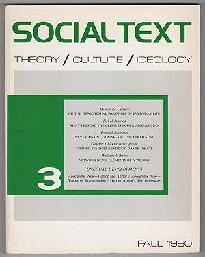 Seller image for Social Text 3 (Volume 1, Number 3; Fall 1980) for sale by Philip Smith, Bookseller