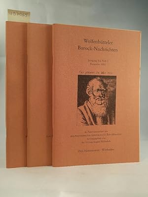 Bild des Verkufers fr Wolfenbtteler Barock-Nachrichten. Jhrg. XII, Heft 1 (Apr.), Heft 2 (Aug.), Heft 3 (Dez.). zum Verkauf von ANTIQUARIAT Franke BRUDDENBOOKS