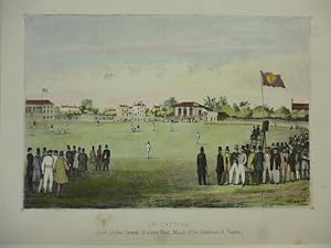 Orig. Farblithographie: Cricketing. Lord Cricket Ground, St. Johns Wood, Match of the Gentlemen a...