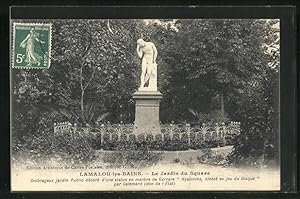 Carte postale Lamalou-les-Bains, Le Jardin du Square, Ombrageux jardin Public decore d`une statue...