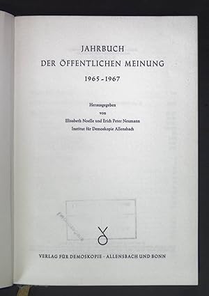 Bild des Verkufers fr Die Bundesrepublik - in: Jahrbuch der ffentlichen Meinung 1965-1967. zum Verkauf von books4less (Versandantiquariat Petra Gros GmbH & Co. KG)