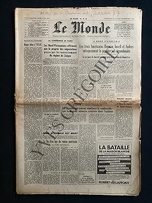 Imagen del vendedor de LE MONDE-N7447-DIMANCHE 22 ET LUNDI 23 DECEMBRE 1968-JOHN STEINBECK-ASTERIX ET CLEOPATRE a la venta por Yves Grgoire