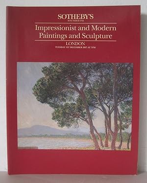 Seller image for Impressionist and Modern Paintings, and Sculpture, Part I. London: Tuesday 1 December 1987. for sale by David Strauss