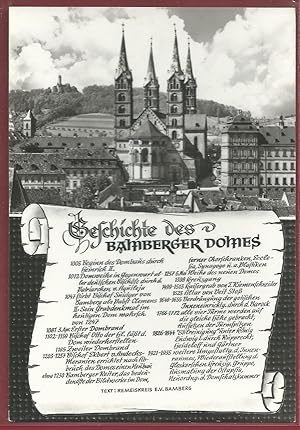 AK Bamberg Ofr. Geschichte des Bamberger Domes Spruch Zeittafel Remeiskreis ungelaufen