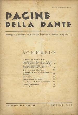 PAGINE della Dante. Rassegna bimestrale della Società Nazionale "Dante Alighieri". Anno XLIX. N. ...