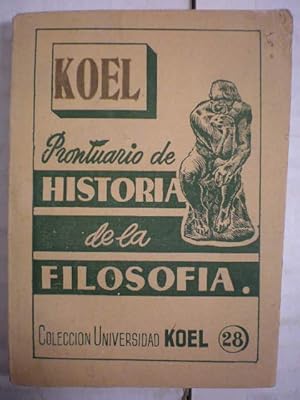 Koel. Prontuario de historia de la Filosofía. Colección Universidad Koel 28