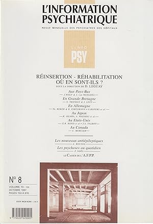 Imagen del vendedor de L'Information Psychiatrique - Revue mensuelle des Psychiatres des Hpitaux - N 8 - Volume 73 - Octobre 1997 - Rinsertion - Rhabilitation o en sont-ils ? a la venta por PRISCA