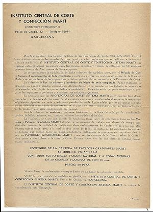 Instituto Central de Corte y Confección Martí folleto