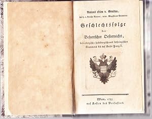 Seller image for Geschlechtsfolge der Beherrscher sterreichs, babenbergisch-habsburgisch- und lothringischen Stammens bis auf Kaiser Franz II. for sale by Antiquariat Krikl