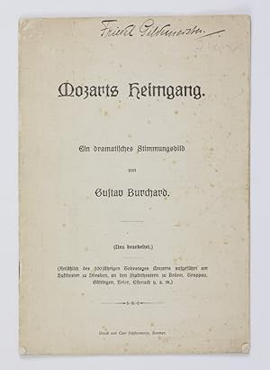 Mozarts Heimgang. Ein dramatisches Stimmungsbild. Bühnenmanuskript