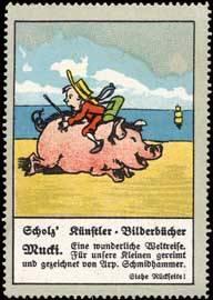Imagen del vendedor de Reklamemarke Schwein Mucki a la venta por Veikkos