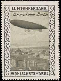 Reklamemarke Zeppelin Parseval über Berlin