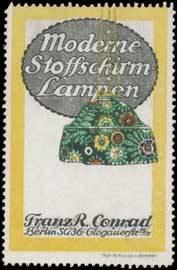 Seller image for Reklamemarke Moderne Stoffschirm-Lampen for sale by Veikkos