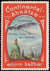 Reklamemarke Rumpler-Taube über Dresden