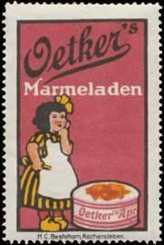 Bild des Verkufers fr Reklamemarke Oetkers Marmeladen zum Verkauf von Veikkos