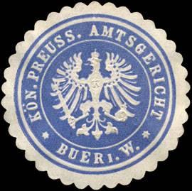 Bild des Verkufers fr Siegelmarke Kniglich Preussisches Amtsgericht - Buer zum Verkauf von Veikkos