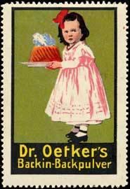 Bild des Verkufers fr Reklamemarke Dr. Oetkers Backin-Backpulver zum Verkauf von Veikkos