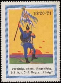Bild des Verkufers fr Reklamemarke 1. Infanterie Regiment Knig zum Verkauf von Veikkos