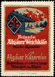 Seller image for Reklamemarke Allguer Kse Marke: Alpenrose for sale by Veikkos