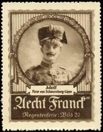 Bild des Verkufers fr Reklamemarke Adolf - Frst von Schaumburg - Lippe zum Verkauf von Veikkos