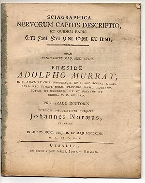 Seller image for Medizinische Dissertation. Sciagraphica nervorum capitis descriptio et quidem paris 6:TI 7:Mi 8:VI 9:NI 10:MI et 11:MI. for sale by Wissenschaftliches Antiquariat Kln Dr. Sebastian Peters UG