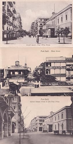 Port Said Post Office Savoy Hotel Main Street 3x Old Postcard s