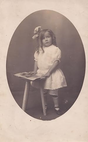 Seller image for Artist Child Drawing With Picture On Chair Old Portrait Postcard for sale by Postcard Finder