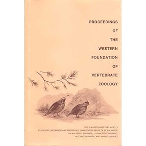 Bild des Verkufers fr Status of Uncommon and Previously Unreported Birds of El Salvador zum Verkauf von Buteo Books