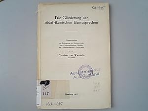Seller image for Die Gliederung der sdafrikanischen Bantusprachen. for sale by Antiquariat Bookfarm