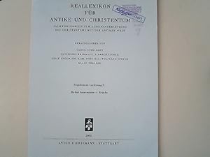 Imagen del vendedor de Reallexikon fr Antike und Christentum : Sachwrterbuch zur Auseinandersetzung des Christentums mit der antiken Welt. Supplement-Lieferung 9: Birkat ham-minim-Brucke. a la venta por Antiquariat Bookfarm