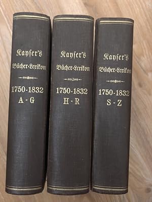 Bild des Verkufers fr Index Locupletissimus Vollstndiges Bcher-Lexikon in 3 Bnden. Alle von 1750 bis zu Ende des Jahres 1832 in Deutschland und in den angrenzenden Lndern gedruckten Bcher. In alphabetischer Folge. Band 1: A - G Band 2: H - R Band 3: S - Z zum Verkauf von PlanetderBuecher