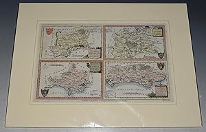 Four Maps on One Plate. A New Map of Dorsetshire, Middlesex, Surrey, Sussex. Drawn from the Lates...