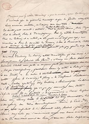 Imagen del vendedor de Manuscrit autographe - une page a la venta por Librairie Trois Plumes